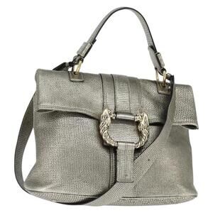 BVLGARI Leoni Hand Bag Leather 2way Champagne Gold Auth bs30406